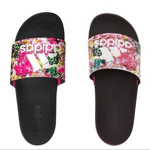 adidas floral slide sandals